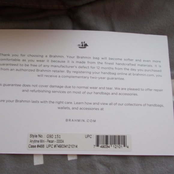 Brahmin New Authentic Pecan Brown Handbag - Picture 8 of 9